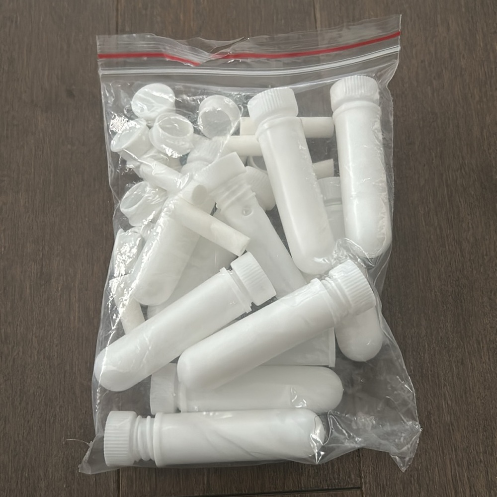 Nasal Aromatherapy Inhalers, White Plastic Blank Essential Oil Nose Scent Sticks